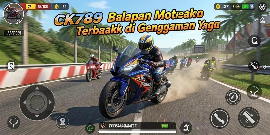 Tampilan gameplay CK789 yang mendebarkan dalam balapan motor.