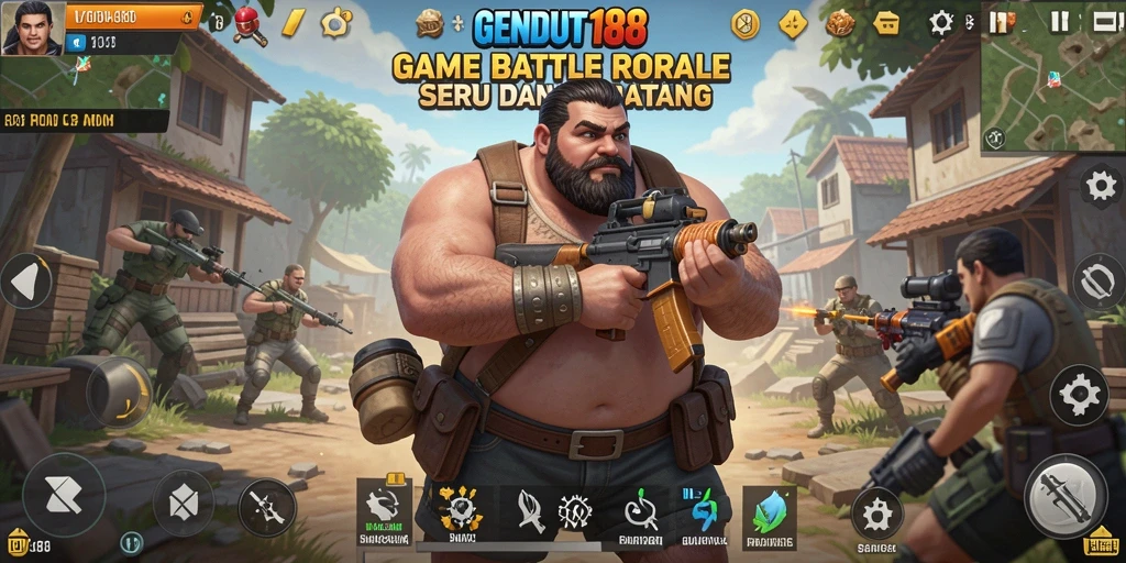 Tangkapan layar GENDUT188 menunjukkan aksi mendebarkan di medan perang Battle Royale.